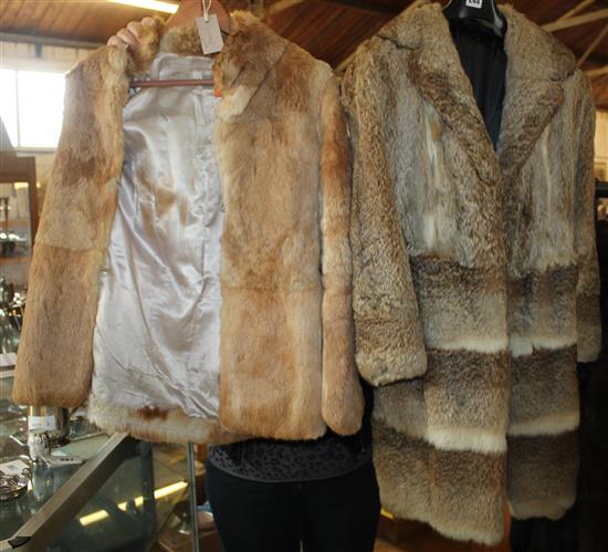 Blonde coney fur jacket & a coat